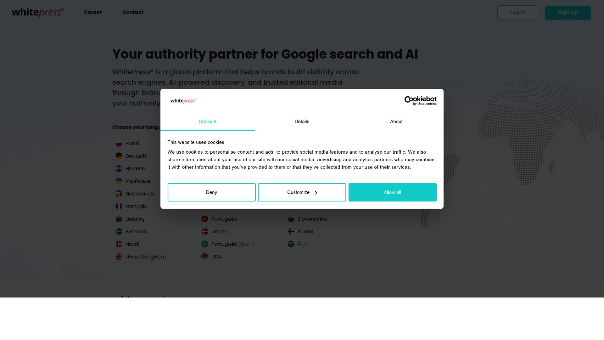 WhitePress website